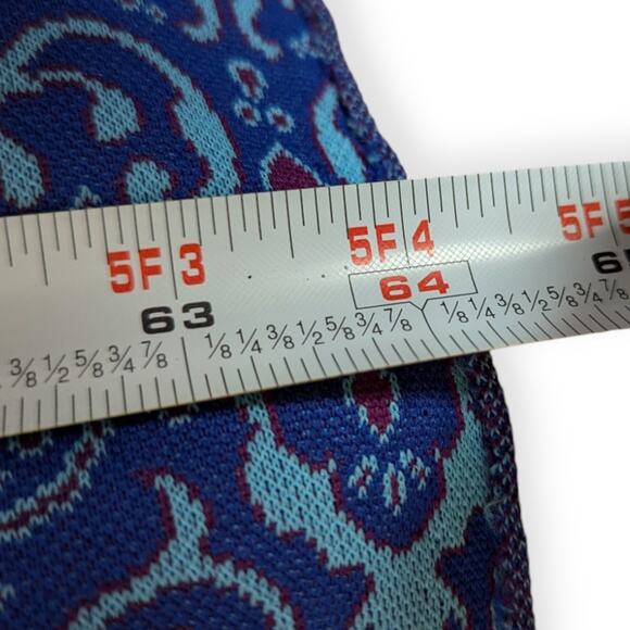 Vintage 60's 70's Psychedelic Victorian Polyester Knit Fabric 54" by 64" - Picture 3 of 4